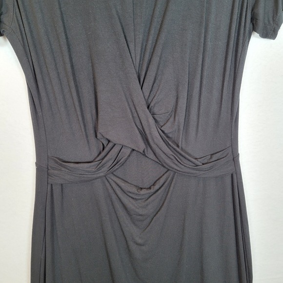 SOZY Womens Jersey Twist Shirt Midi Dress Size XL Black Comfort Minimalist - Picture 4 of 7